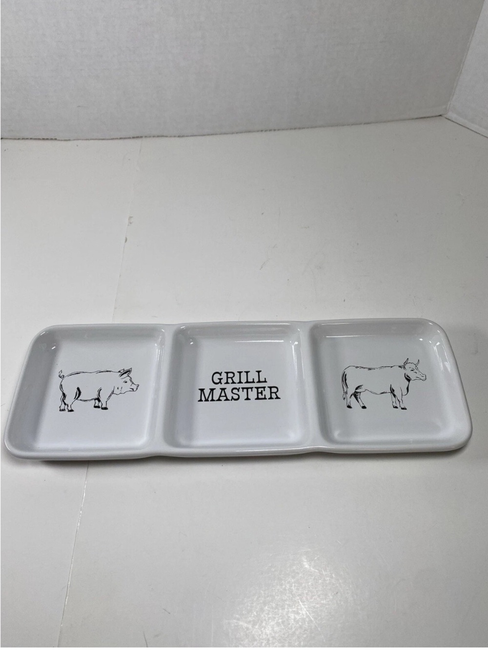 Grill Master White Sectioned Serving Tray